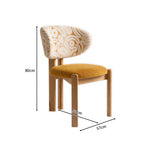 LIVARA Dining Chair - Solid Ash Wood Frame with Premium Chenille Jacquard Upholstery, Mid Century Accent Chair for Dining Room & Living Space - Wood