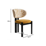 LIVARA Dining Chair - Solid Ash Wood Frame with Premium Chenille Jacquard Upholstery, Mid Century Accent Chair for Dining Room & Living Space - Black