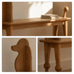 LIVARA Bench - Solid Ash Wood Frame with Vintage Dog Inspired Design, Mid Century Entryway Bench for Bedroom & Living Space - Walnut