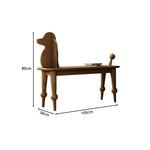LIVARA Bench - Solid Ash Wood Frame with Vintage Dog Inspired Design, Mid Century Entryway Bench for Bedroom & Living Space - Walnut