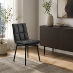 LIVARA Dining Chair - Upholstered Seat with 180-Degree Swivel Return Base, Modern Minimalist Accent Chair for Dining Room & Living Space - Grey
