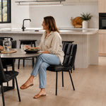 LIVARA Dining Chair - Upholstered Seat with 180-Degree Swivel Return Base, Modern Minimalist Accent Chair for Dining Room & Living Space - Grey