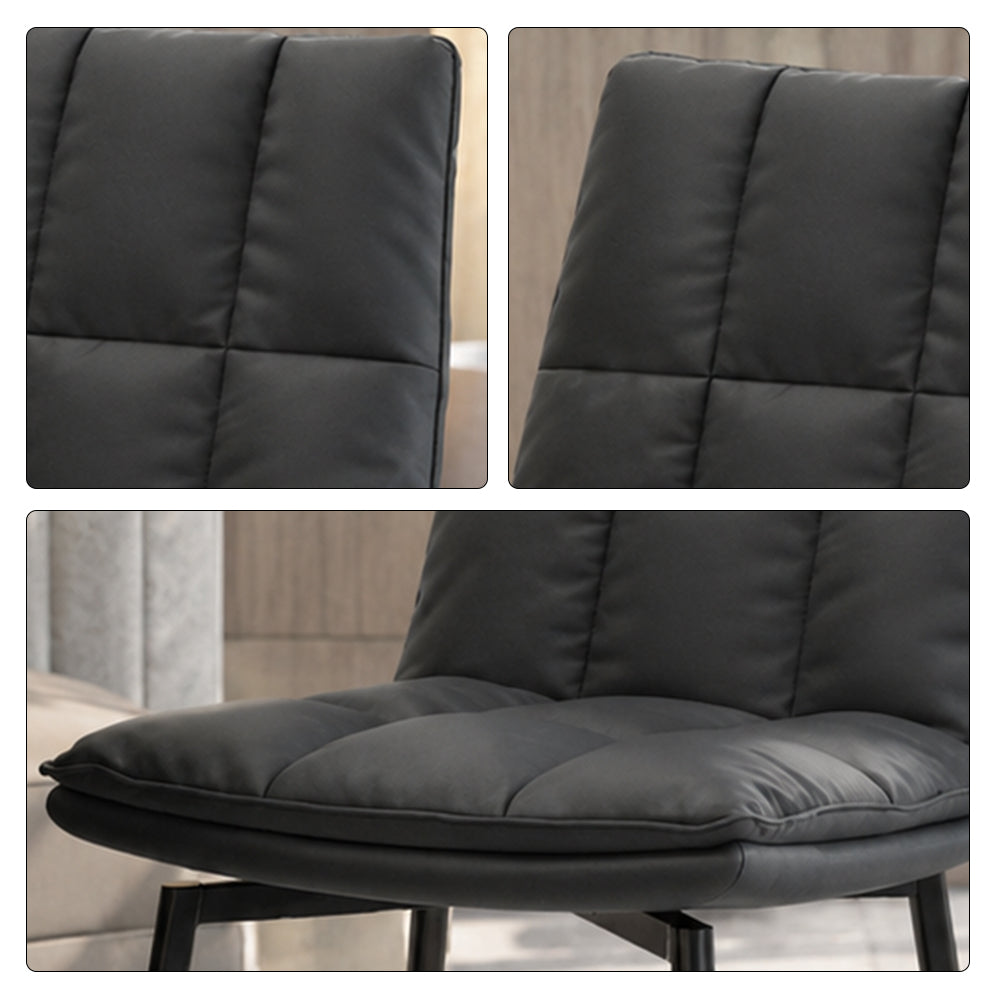 LIVARA Dining Chair - Upholstered Seat with 180-Degree Swivel Return Base, Modern Minimalist Accent Chair for Dining Room & Living Space - Grey
