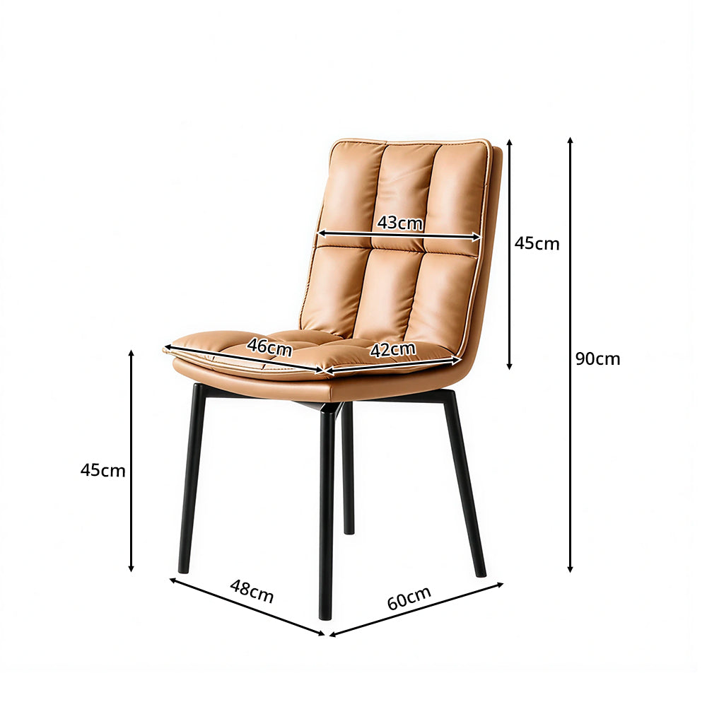 LIVARA Dining Chair - Upholstered Seat with 180-Degree Swivel Return Base, Modern Minimalist Accent Chair for Dining Room & Living Space - Khaki