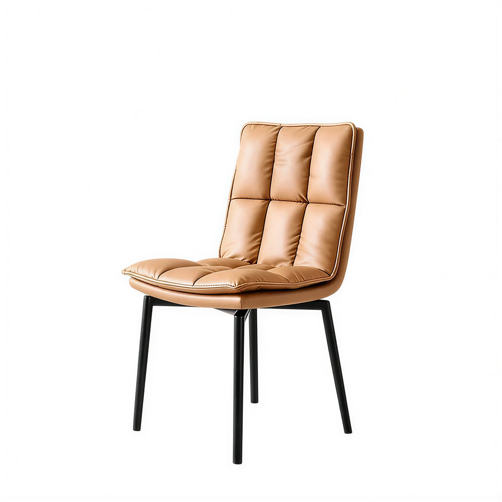 LIVARA Dining Chair - Upholstered Seat with 180-Degree Swivel Return Base, Modern Minimalist Accent Chair for Dining Room & Living Space - Khaki
