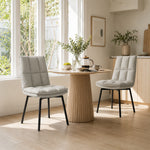 LIVARA Dining Chair - Upholstered Seat with 180-Degree Swivel Return Base, Modern Minimalist Accent Chair for Dining Room & Living Space - Light Grey