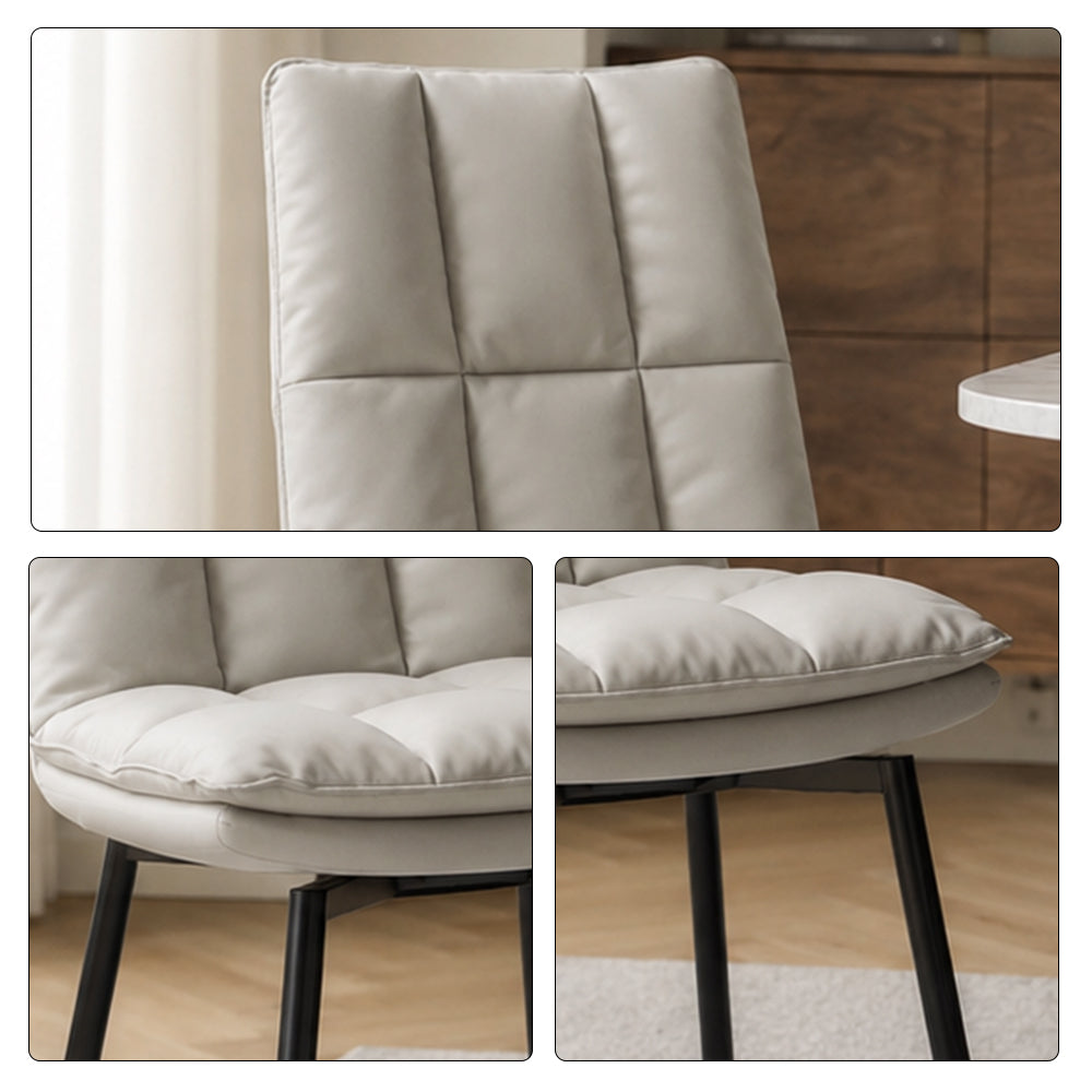 LIVARA Dining Chair - Upholstered Seat with 180-Degree Swivel Return Base, Modern Minimalist Accent Chair for Dining Room & Living Space - Light Grey