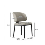 LIVARA Dining Chair - Microfiber Leather Upholstery with Curved Backrest and Metal Legs, Modern Minimalist Accent Chair for Dining Room & Hotel - Grey