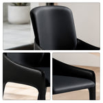 LIVARA Armchair - Premium Saddle Leather Upholstery with Ergonomic Curved Backrest, Modern Minimalist Chair for Dining Room & Living Space - Black