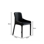 LIVARA Armchair - Premium Saddle Leather Upholstery with Ergonomic Curved Backrest, Modern Minimalist Chair for Dining Room & Living Space - Black