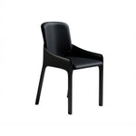 LIVARA Armchair - Premium Saddle Leather Upholstery with Ergonomic Curved Backrest, Modern Minimalist Chair for Dining Room & Living Space - Black