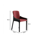 LIVARA Armchair - Premium Saddle Leather Upholstery with Ergonomic Curved Backrest, Modern Minimalist Chair for Dining Room & Living Space - Red