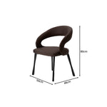 LIVARA Armchair - Premium Leather Upholstery with Sculptural Curved Backrest and Reinforced Metal Frame, Modern Accent Chair for Dining Room - Brown