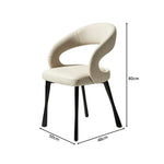 LIVARA Armchair - Premium Leather Upholstery with Sculptural Curved Backrest and Reinforced Metal Frame, Modern Accent Chair for Dining Room - Grey