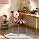 LIVARA Accent Chair - Cute Monster Design with Velvet Upholstery and Metal Frame, Creative Makeup Chair for Bedroom & Living Space - Pink