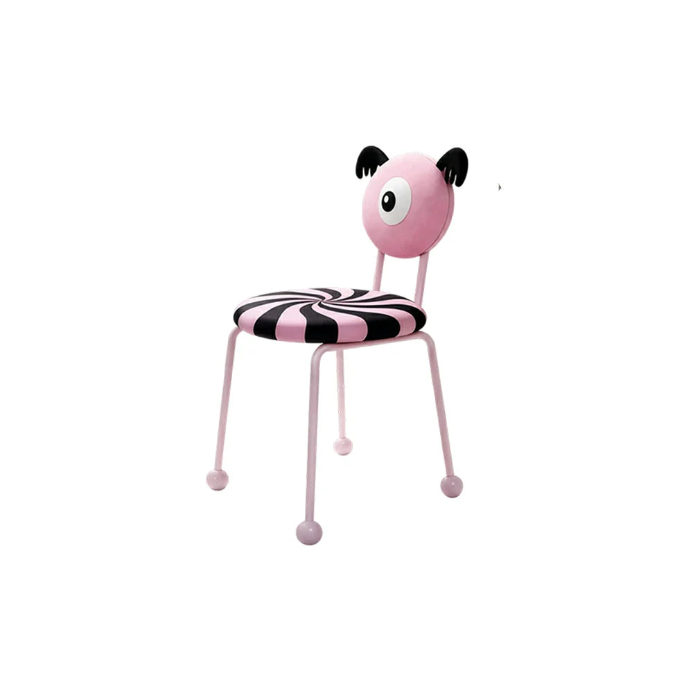 LIVARA Accent Chair - Cute Monster Design with Velvet Upholstery and Metal Frame, Creative Makeup Chair for Bedroom & Living Space - Pink