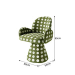 LIVARA Accent Chair - Polka Dot Chenille Upholstery with Solid Wood Frame and 360-Degree Swivel Base, Retro Makeup Chair for Bedroom & Living Space - Green