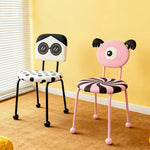 LIVARA Accent Chair - Cartoon Polka Dot Velvet Upholstery with Solid Wood Frame and Metal Legs, Creative Makeup Chair for Bedroom & Living Space - Black