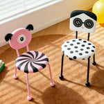 LIVARA Accent Chair - Cartoon Polka Dot Velvet Upholstery with Solid Wood Frame and Metal Legs, Creative Makeup Chair for Bedroom & Living Space - Black