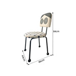 LIVARA Accent Chair - Cartoon Polka Dot Velvet Upholstery with Solid Wood Frame and Metal Legs, Creative Makeup Chair for Bedroom & Living Space - Black
