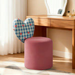 LIVARA Accent Chair - Heart Backrest with Soft Velvet Upholstery and Solid Wood Frame, Cute Swivel Makeup Chair for Bedroom & Dressing Area - Pink