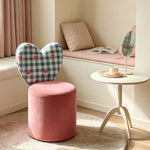 LIVARA Accent Chair - Heart Backrest with Soft Velvet Upholstery and Solid Wood Frame, Cute Swivel Makeup Chair for Bedroom & Dressing Area - Pink