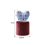 LIVARA Accent Chair - Heart Backrest with Soft Velvet Upholstery and Solid Wood Frame, Cute Swivel Makeup Chair for Bedroom & Dressing Area - Red