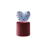 LIVARA Accent Chair - Heart Backrest with Soft Velvet Upholstery and Solid Wood Frame, Cute Swivel Makeup Chair for Bedroom & Dressing Area - Red