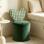 LIVARA Accent Chair - Heart Backrest with Soft Velvet Upholstery and Solid Wood Frame, Cute Swivel Makeup Chair for Bedroom & Dressing Area - Green