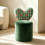 LIVARA Accent Chair - Heart Backrest with Soft Velvet Upholstery and Solid Wood Frame, Cute Swivel Makeup Chair for Bedroom & Dressing Area - Green