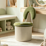 LIVARA Accent Chair - Mushroom Design with Chenille Upholstery and Swivel Base, Cute Makeup Chair for Bedroom & Dressing Area - Green