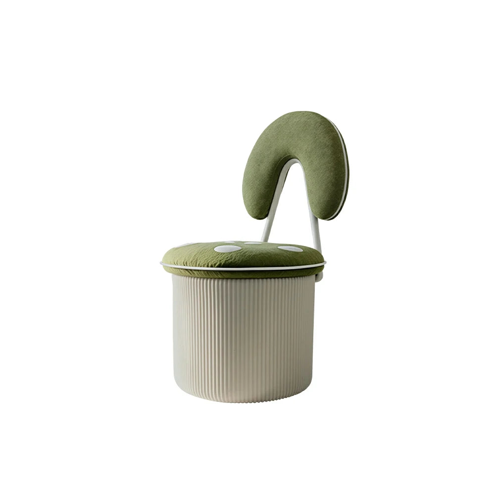 LIVARA Accent Chair - Mushroom Design with Chenille Upholstery and Swivel Base, Cute Makeup Chair for Bedroom & Dressing Area - Green