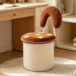 LIVARA Accent Chair - Mushroom Design with Chenille Upholstery and Swivel Base, Cute Makeup Chair for Bedroom & Dressing Area - Brown