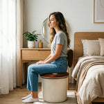 LIVARA Accent Chair - Mushroom Design with Chenille Upholstery and Swivel Base, Cute Makeup Chair for Bedroom & Dressing Area - Brown