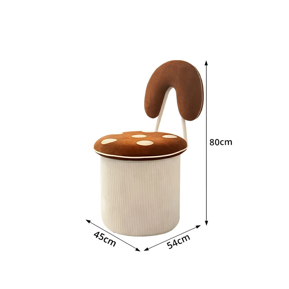 LIVARA Accent Chair - Mushroom Design with Chenille Upholstery and Swivel Base, Cute Makeup Chair for Bedroom & Dressing Area - Brown