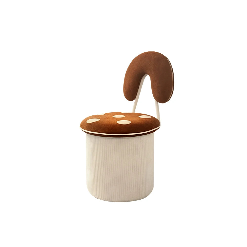 LIVARA Accent Chair - Mushroom Design with Chenille Upholstery and Swivel Base, Cute Makeup Chair for Bedroom & Dressing Area - Brown