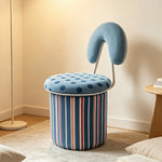LIVARA Accent Chair - Mushroom Design with Chenille Upholstery and Swivel Base, Cute Makeup Chair for Bedroom & Dressing Area - Blue