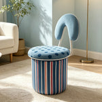LIVARA Accent Chair - Mushroom Design with Chenille Upholstery and Swivel Base, Cute Makeup Chair for Bedroom & Dressing Area - Blue