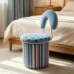LIVARA Accent Chair - Mushroom Design with Chenille Upholstery and Swivel Base, Cute Makeup Chair for Bedroom & Dressing Area - Blue