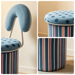 LIVARA Accent Chair - Mushroom Design with Chenille Upholstery and Swivel Base, Cute Makeup Chair for Bedroom & Dressing Area - Blue