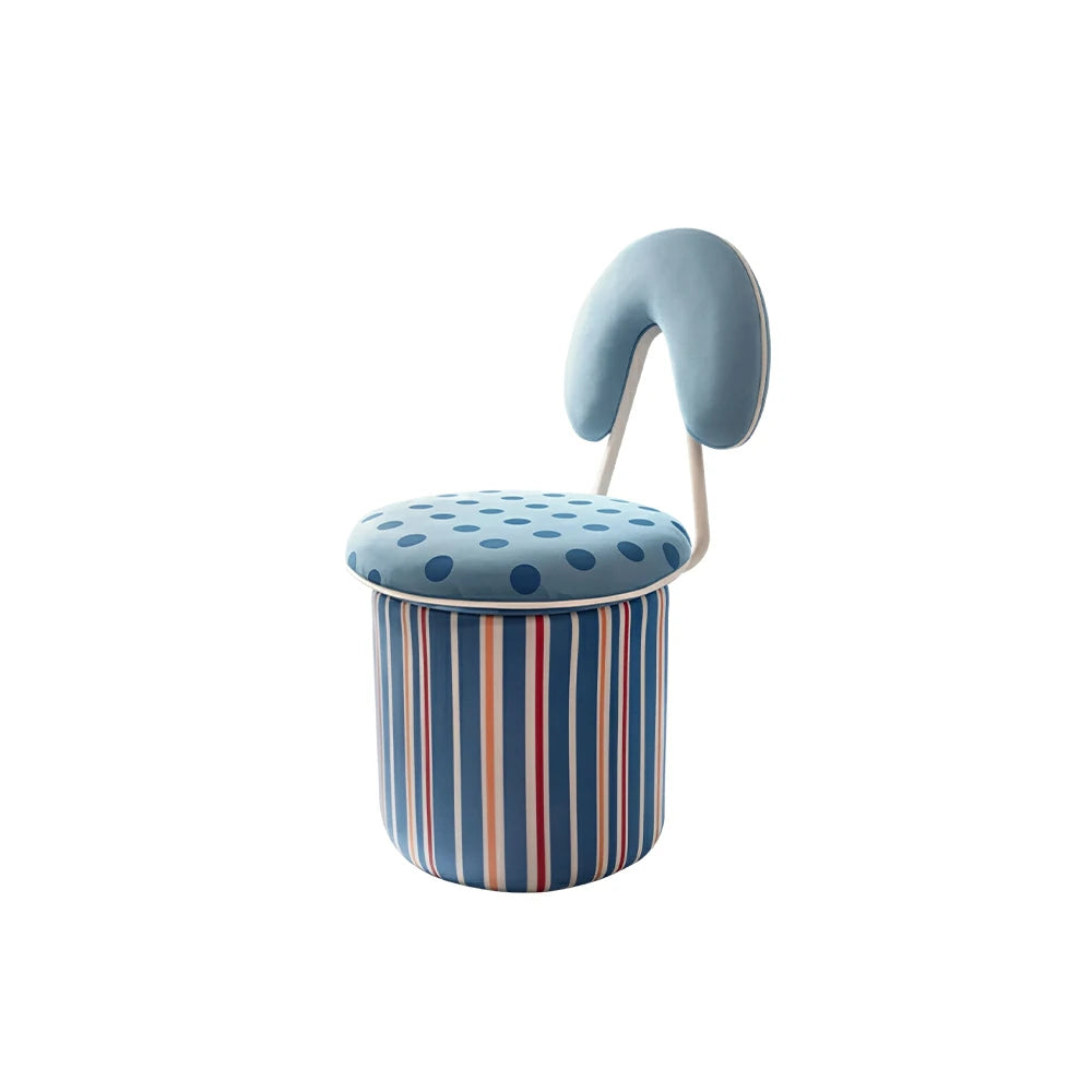LIVARA Accent Chair - Mushroom Design with Chenille Upholstery and Swivel Base, Cute Makeup Chair for Bedroom & Dressing Area - Blue
