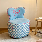 LIVARA Lounge Chair - Butterfly Backrest with Soft Velvet Upholstery and Solid Wood Frame, Cute Accent Chair for Living Room & Bedroom - Blue