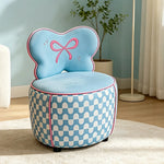 LIVARA Lounge Chair - Butterfly Backrest with Soft Velvet Upholstery and Solid Wood Frame, Cute Accent Chair for Living Room & Bedroom - Blue