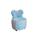 LIVARA Lounge Chair - Butterfly Backrest with Soft Velvet Upholstery and Solid Wood Frame, Cute Accent Chair for Living Room & Bedroom - Blue