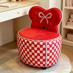 LIVARA Lounge Chair - Butterfly Backrest with Soft Velvet Upholstery and Solid Wood Frame, Cute Accent Chair for Living Room & Bedroom - Red
