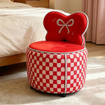 LIVARA Lounge Chair - Butterfly Backrest with Soft Velvet Upholstery and Solid Wood Frame, Cute Accent Chair for Living Room & Bedroom - Red