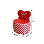LIVARA Lounge Chair - Butterfly Backrest with Soft Velvet Upholstery and Solid Wood Frame, Cute Accent Chair for Living Room & Bedroom - Red