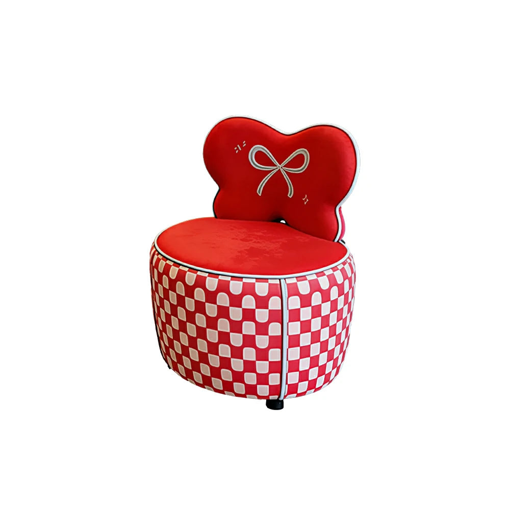 LIVARA Lounge Chair - Butterfly Backrest with Soft Velvet Upholstery and Solid Wood Frame, Cute Accent Chair for Living Room & Bedroom - Red
