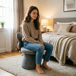 LIVARA Accent Chair - Flower Backrest with Chenille Upholstery and Solid Wood Frame, 360-Degree Swivel Makeup Chair for Bedroom - Grey