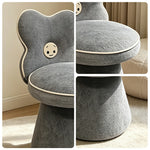 LIVARA Accent Chair - Flower Backrest with Chenille Upholstery and Solid Wood Frame, 360-Degree Swivel Makeup Chair for Bedroom - Grey